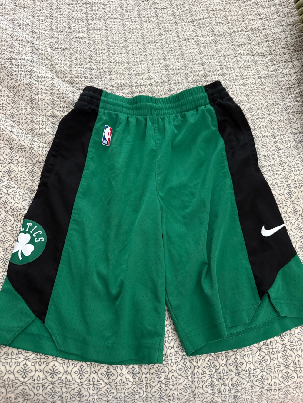 Nike Kids Green and Black Boston Celtics Basketball Shorts